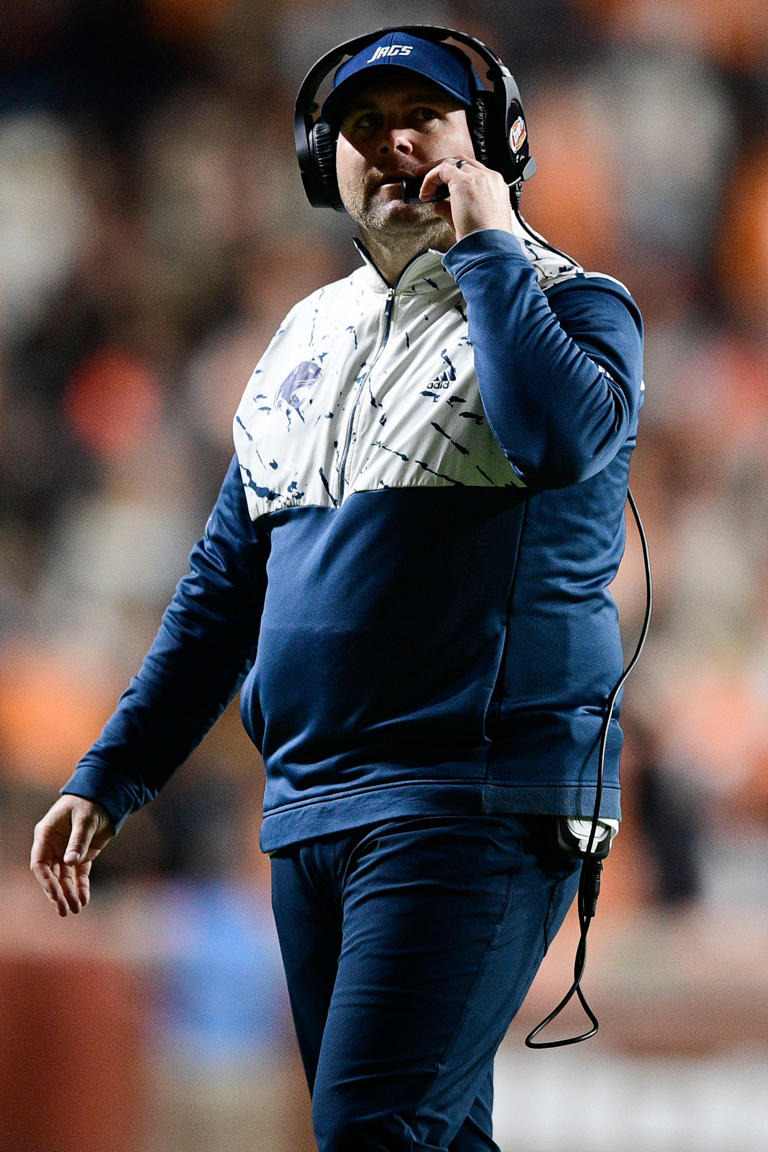 South Alabama Head Coach Kane Wommack during a game against South Alabama at Neyland Stadium in Knoxville, Tenn. on Saturday, Nov. 20, 2021.