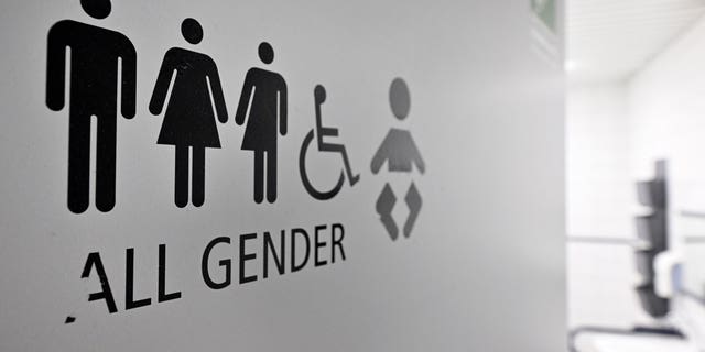 All gender bathroom sign