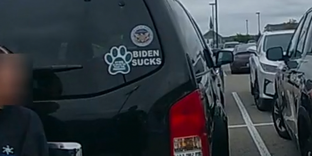 Biden sucks bumper sticker on a Rhode Island car